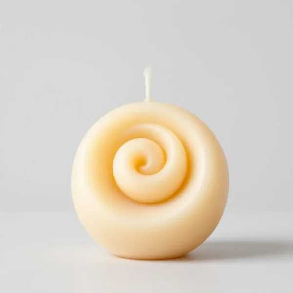 Elegant Spiral Ball Candle - Beige