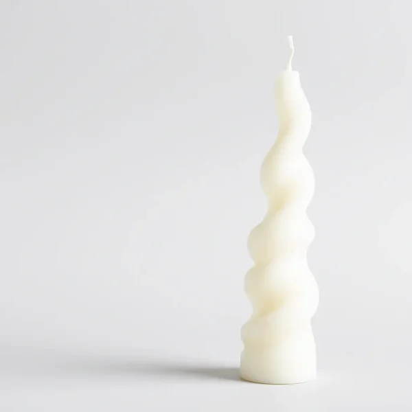 Custom Handmade Spiral Candle - White